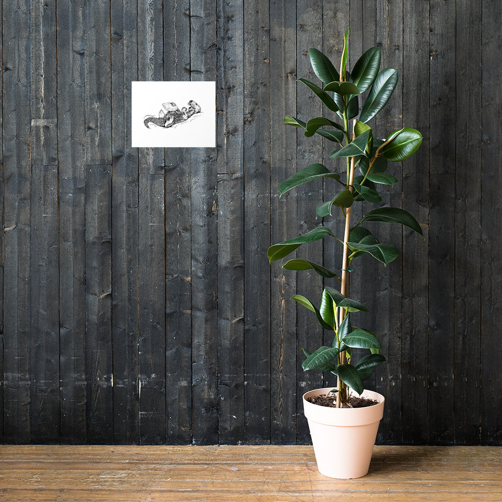 Sea Otter with Oyster - Poster