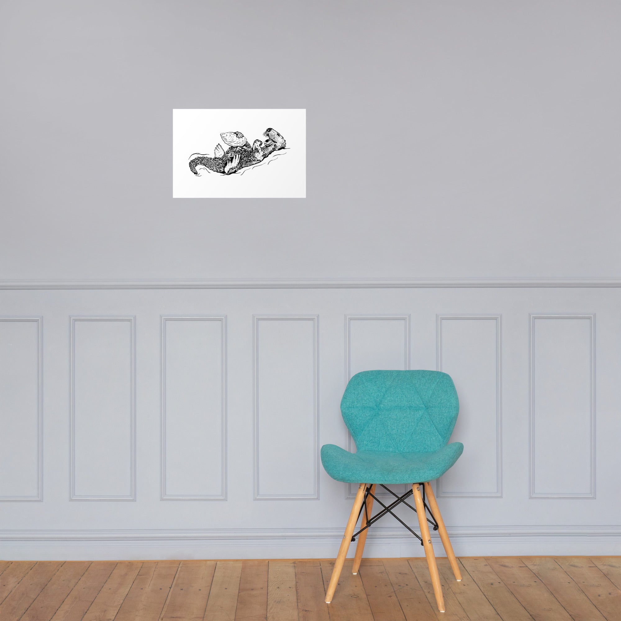 Sea Otter with Oyster - Poster