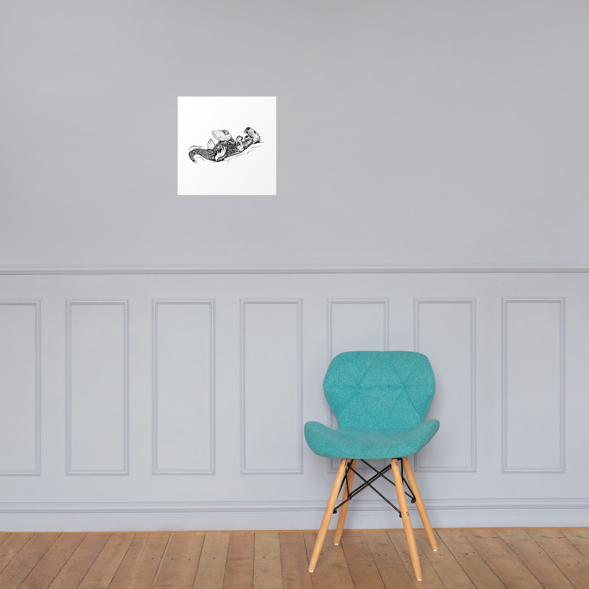 Sea Otter with Oyster - Poster