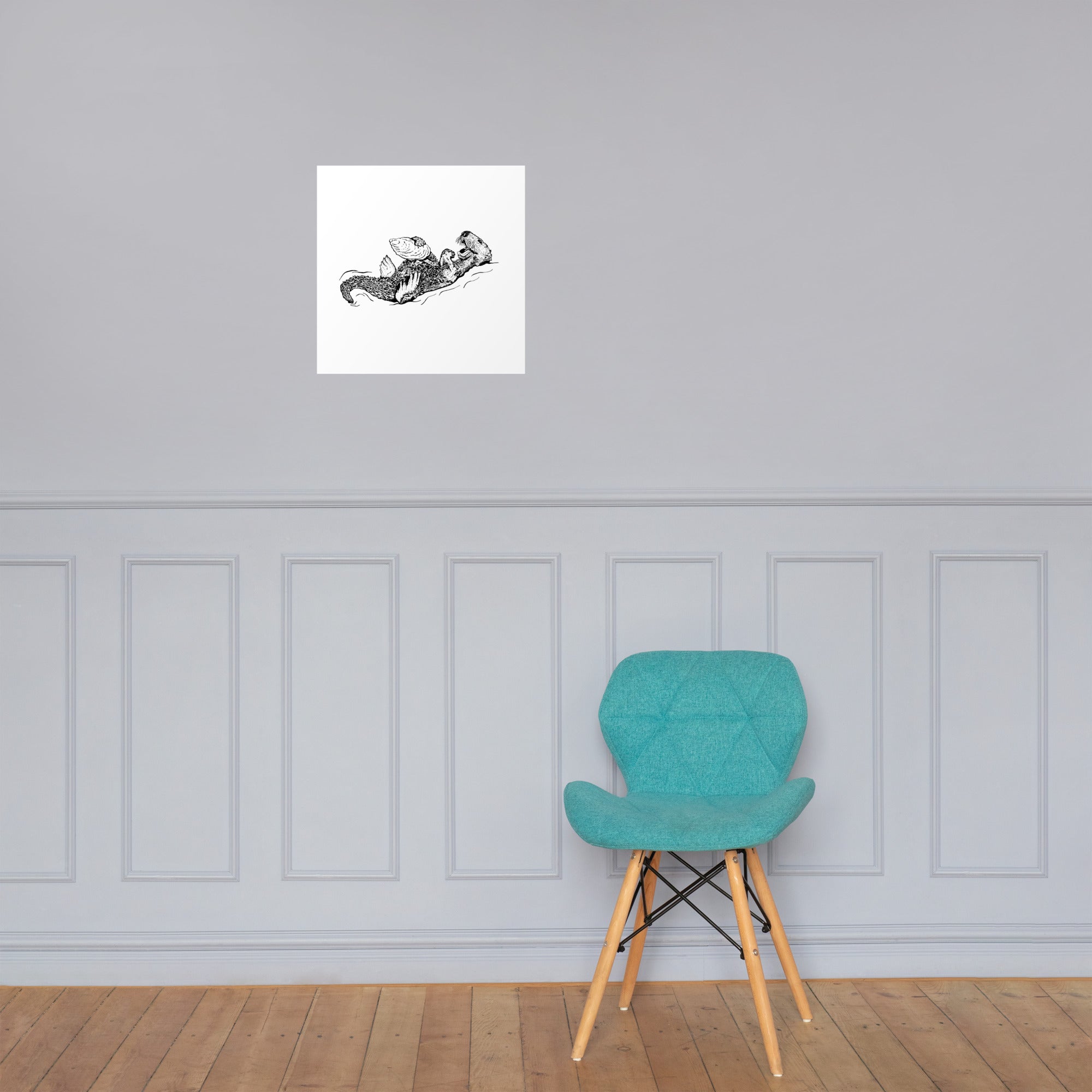 Sea Otter with Oyster - Poster