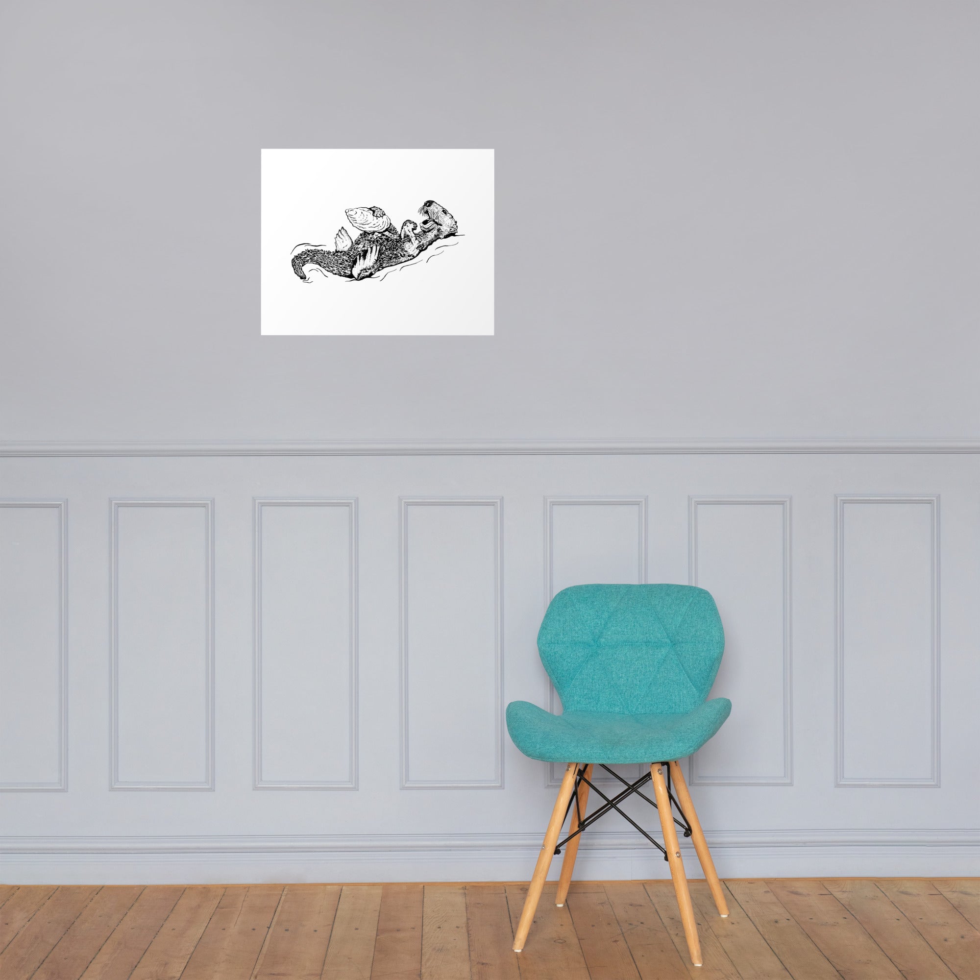 Sea Otter with Oyster - Poster