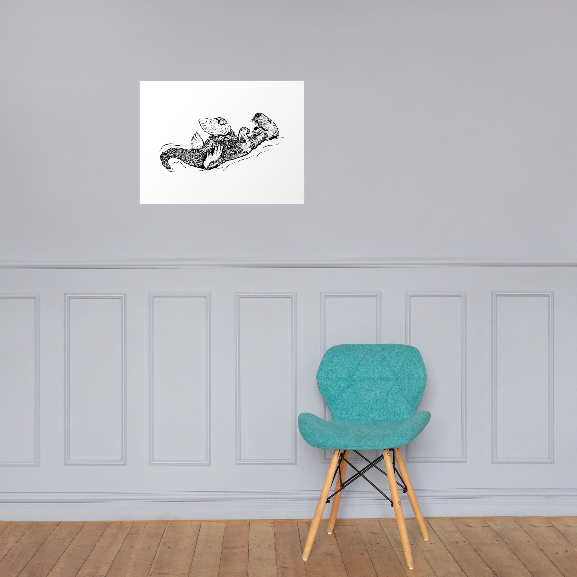 Sea Otter with Oyster - Poster