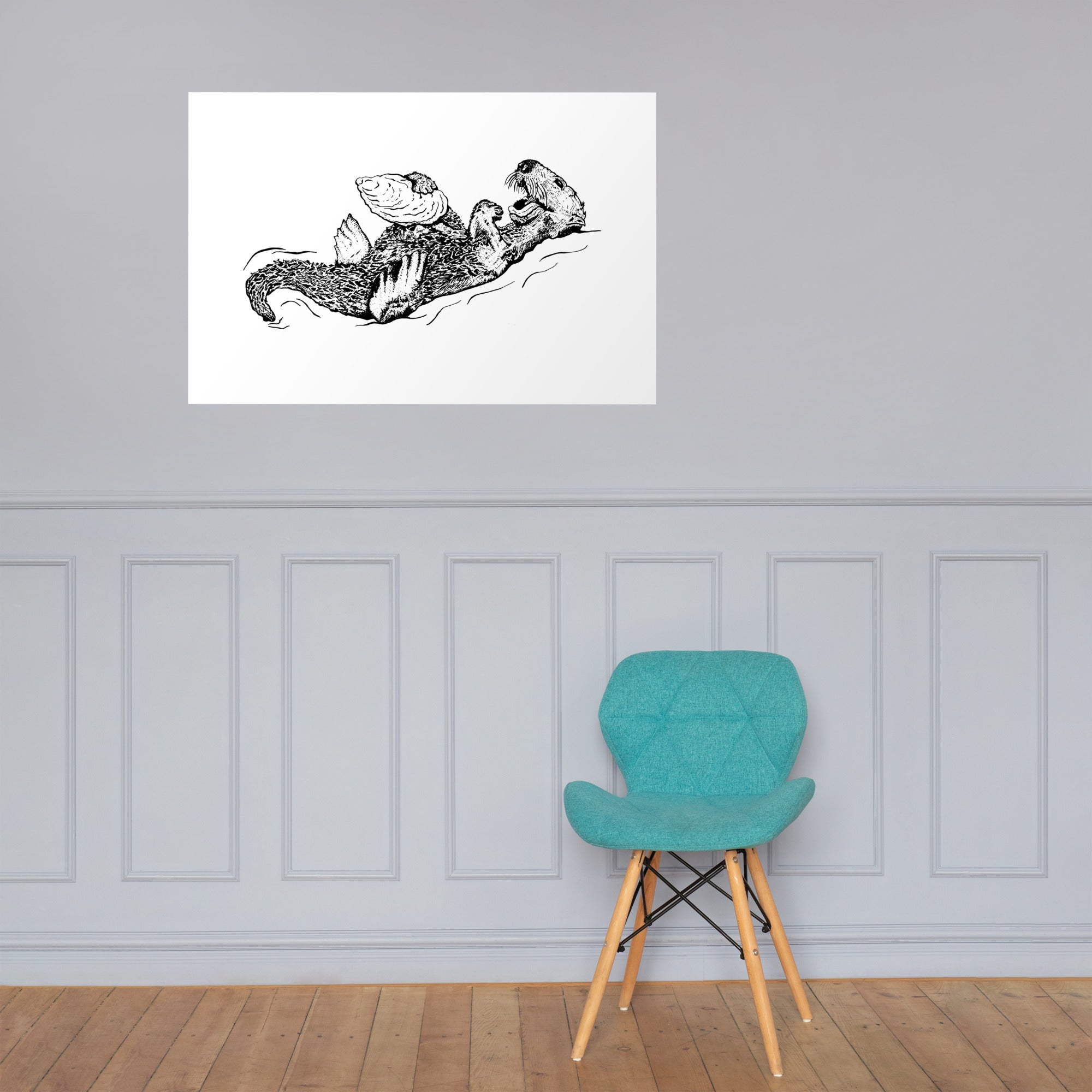 Sea Otter with Oyster - Poster