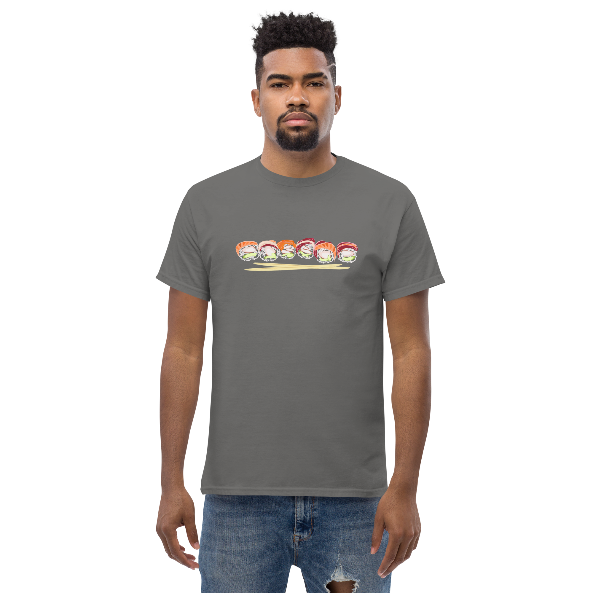 Sushi roll tuna salmon chopsticks - Men’s Classic Tee - Gildan 5000
