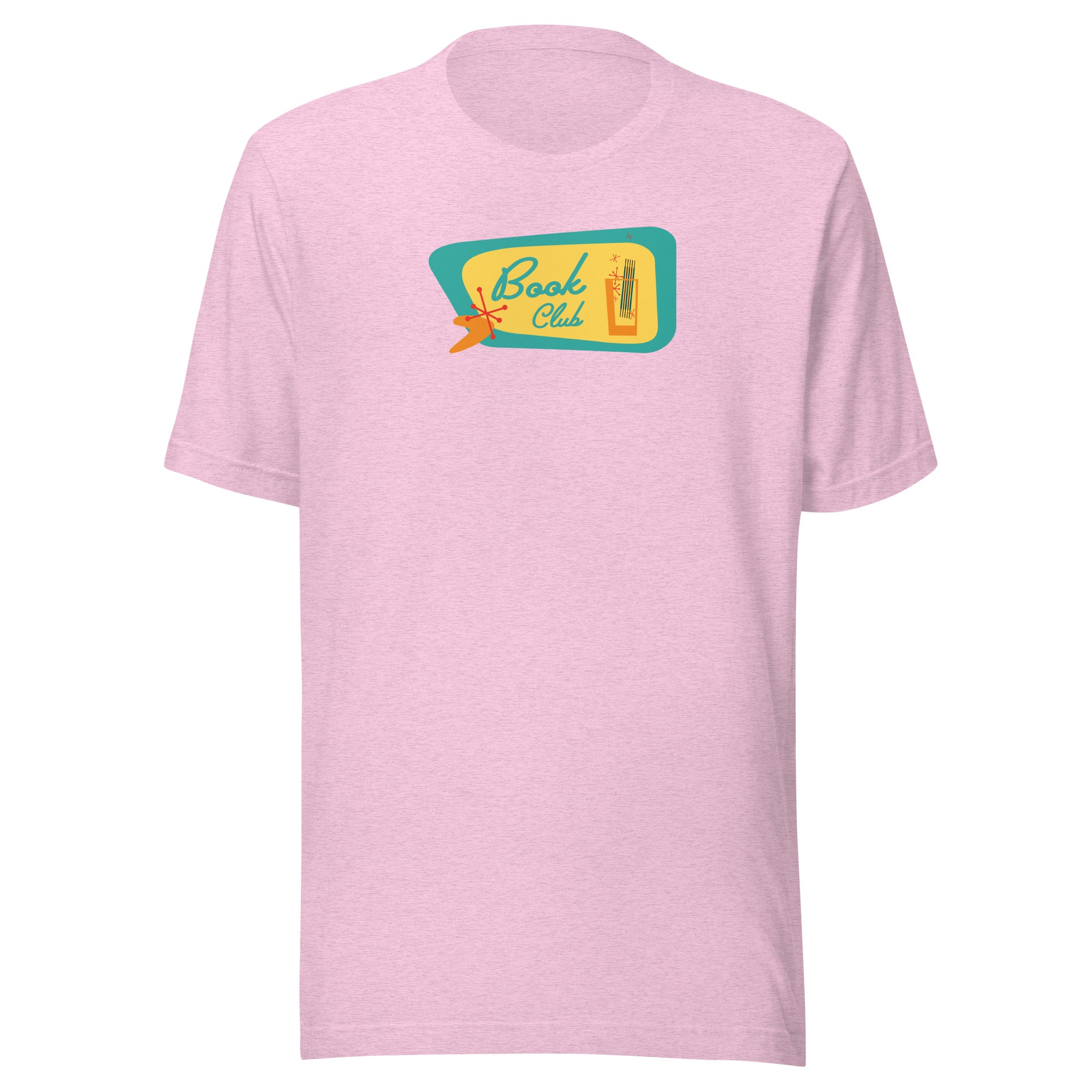 Book Club Mid-Century Modern with drink - Unisex Staple T-Shirt | Bella + Canvas 3001