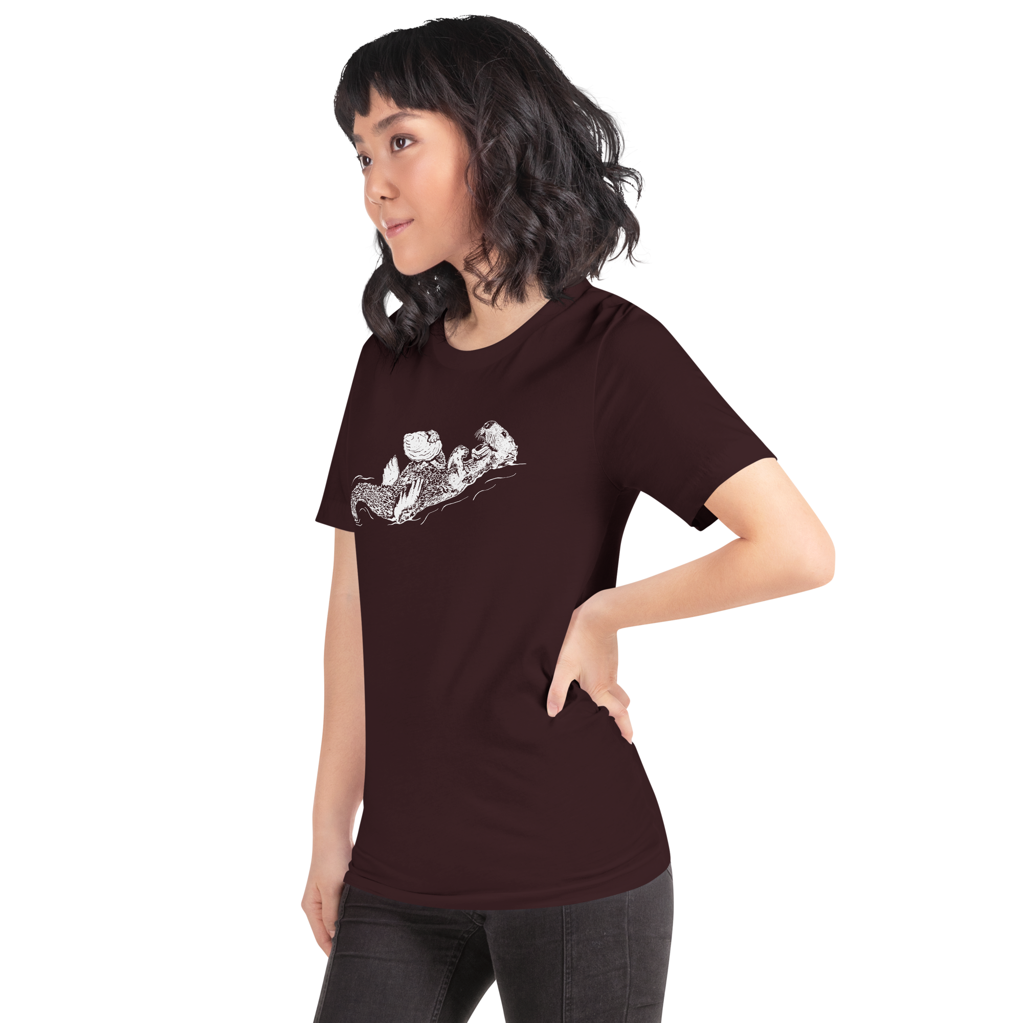 Sea Otter with Oyster - Unisex Staple T-Shirt - Bella + Canvas 3001