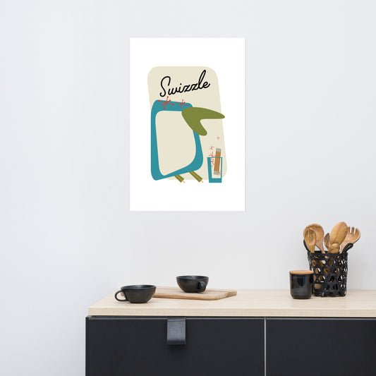 Swizzle Penguin - Poster Mid-Century Modern