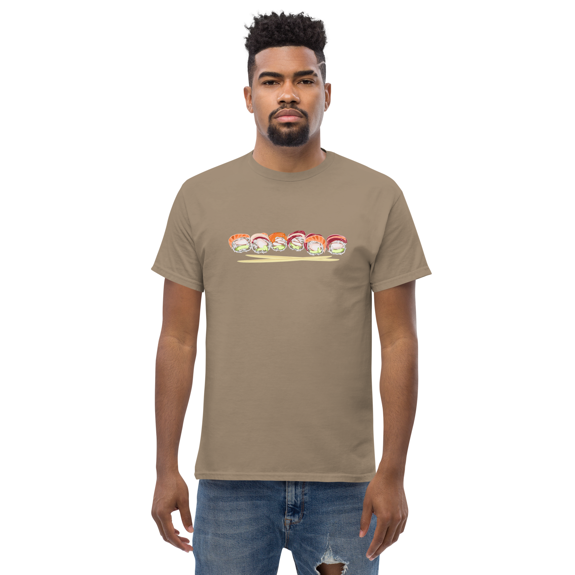 Sushi roll tuna salmon chopsticks - Men’s Classic Tee - Gildan 5000