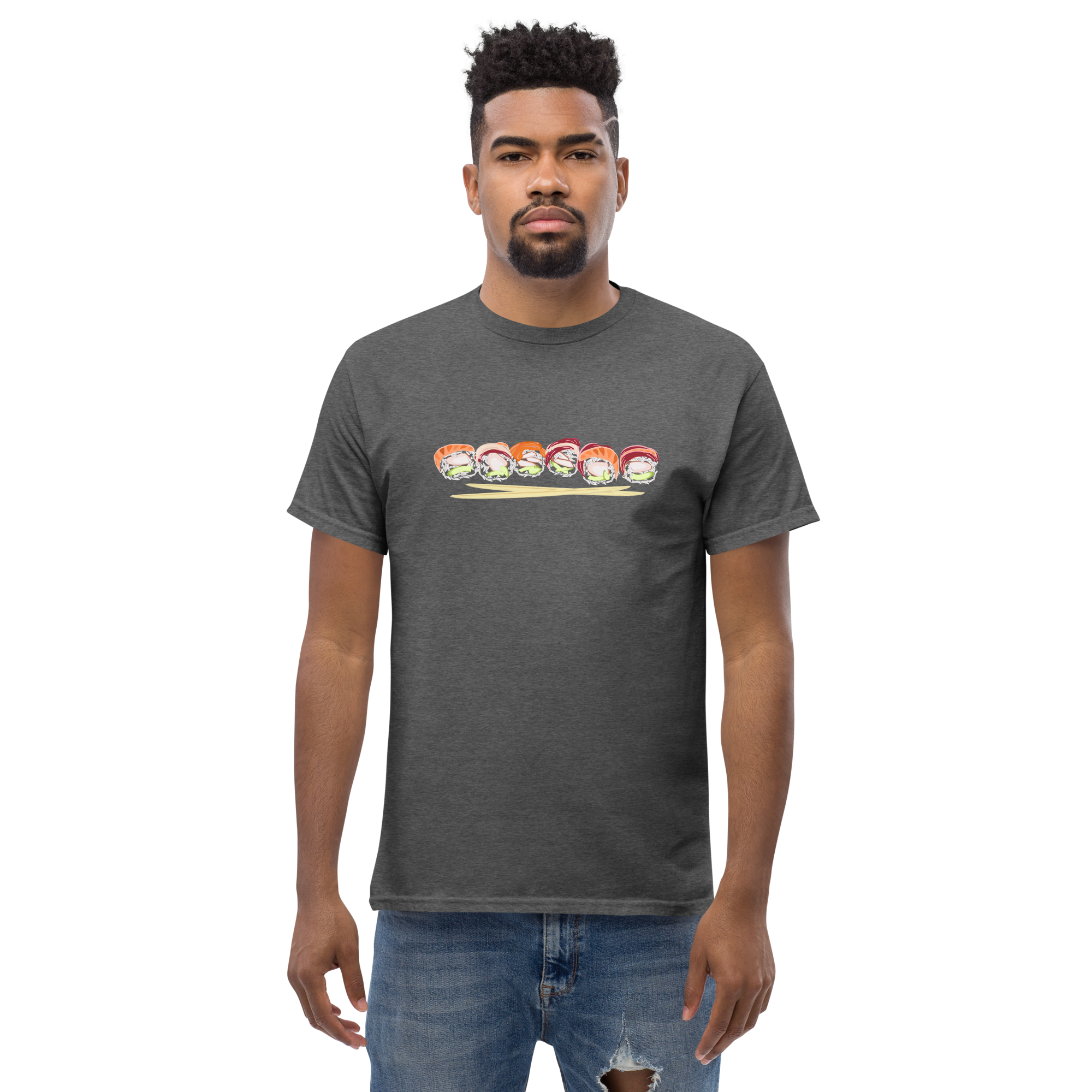 Sushi roll tuna salmon chopsticks - Men’s Classic Tee - Gildan 5000