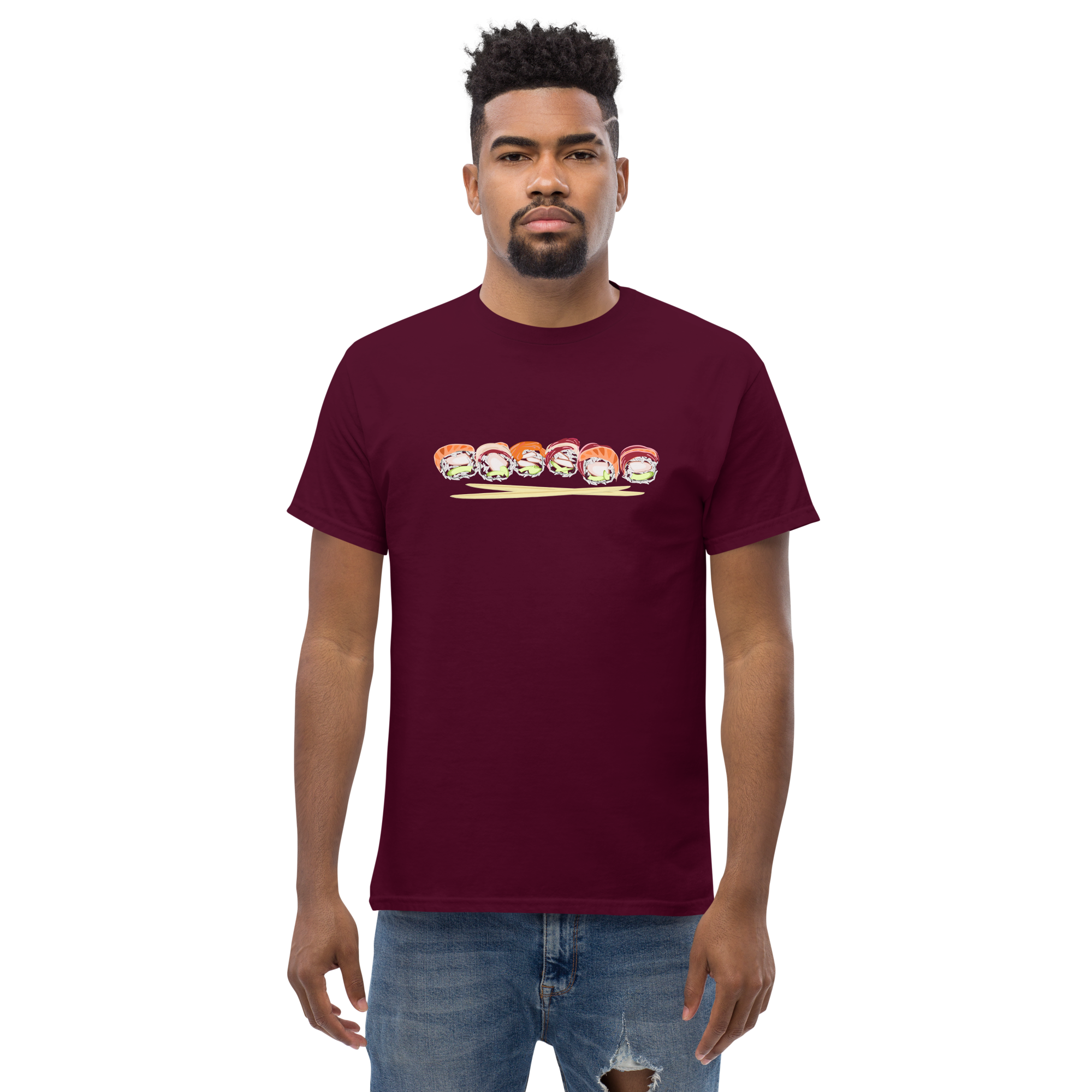 Sushi roll tuna salmon chopsticks - Men’s Classic Tee - Gildan 5000