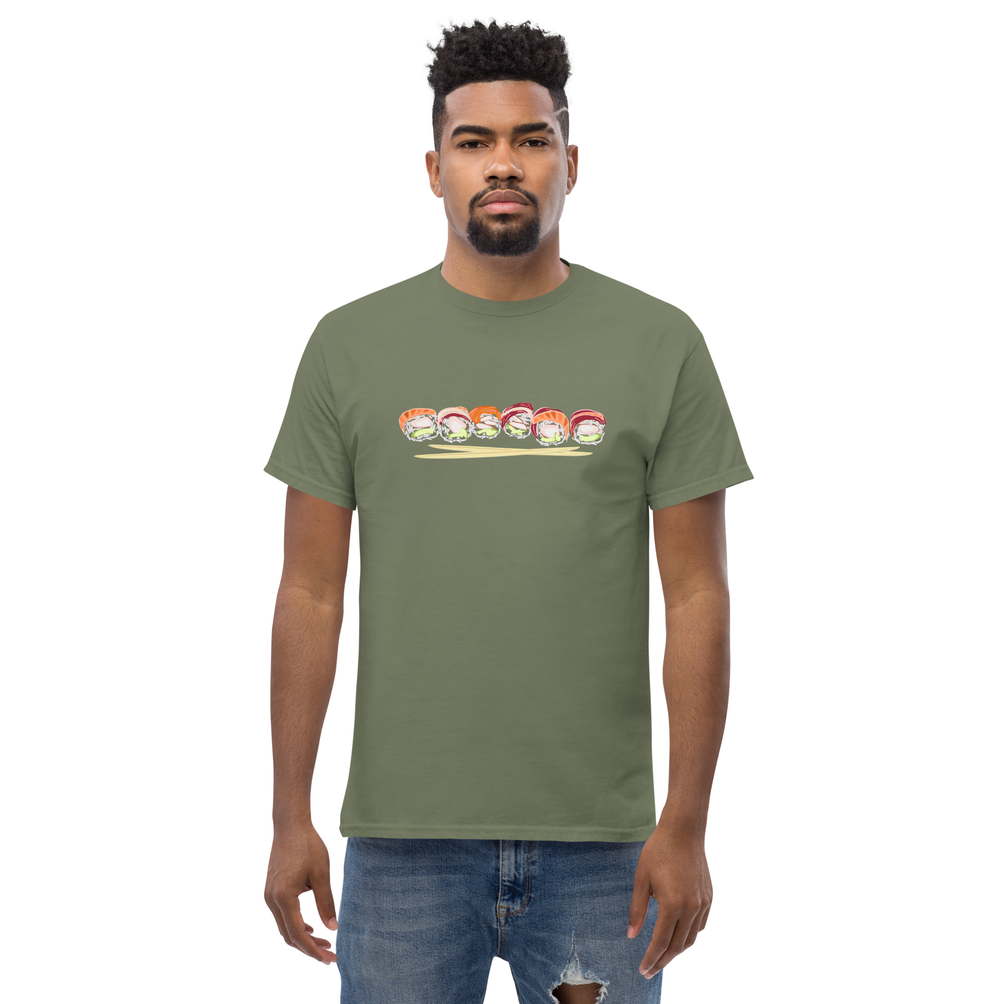 Sushi roll tuna salmon chopsticks - Men’s Classic Tee - Gildan 5000