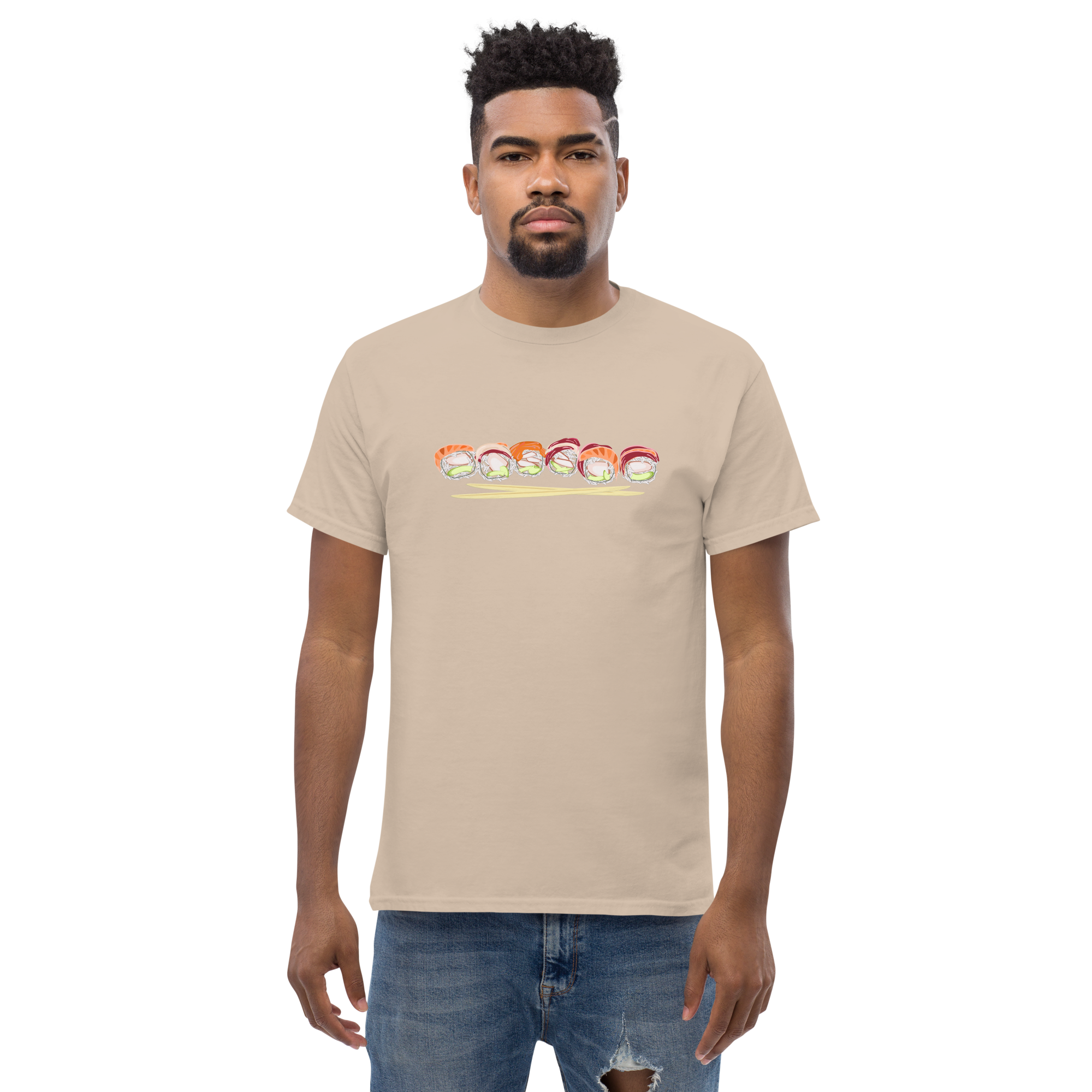 Sushi roll tuna salmon chopsticks - Men’s Classic Tee - Gildan 5000
