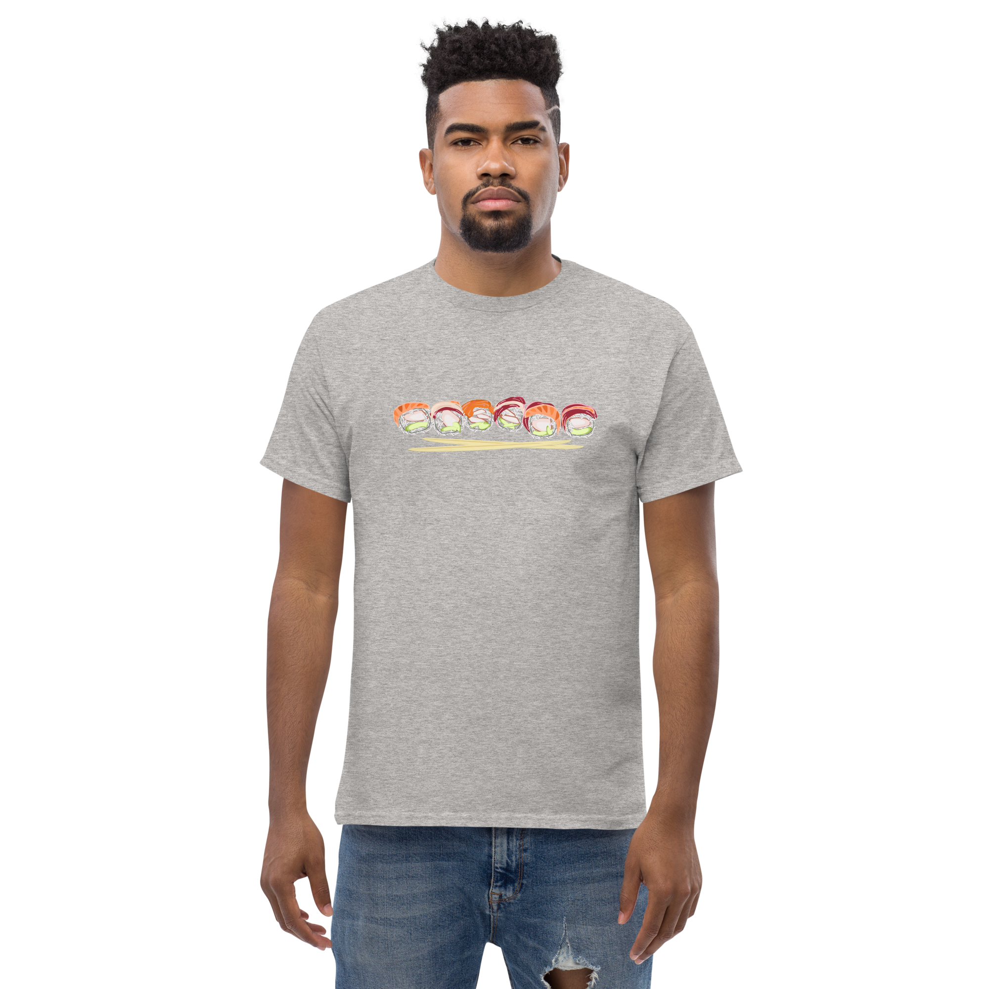 Sushi roll tuna salmon chopsticks - Men’s Classic Tee - Gildan 5000