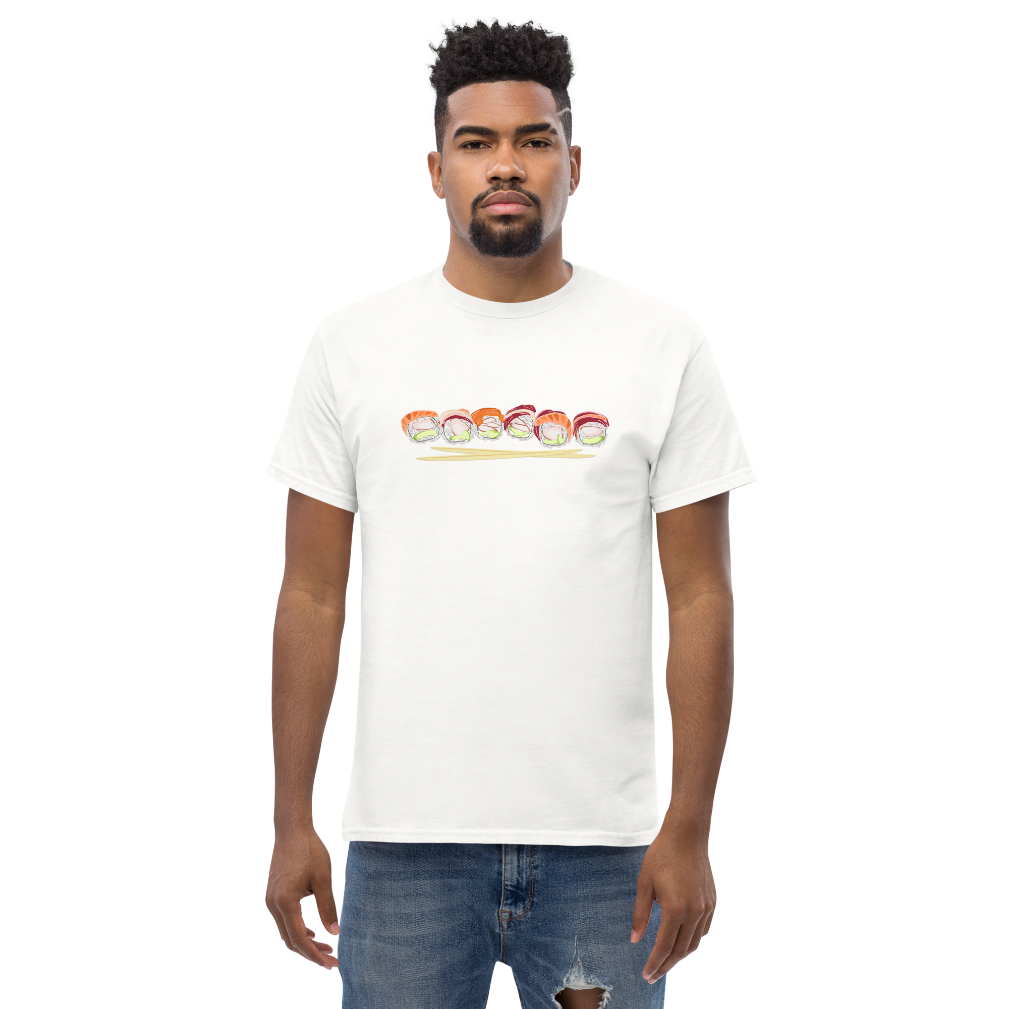 Sushi roll tuna salmon chopsticks - Men’s Classic Tee - Gildan 5000
