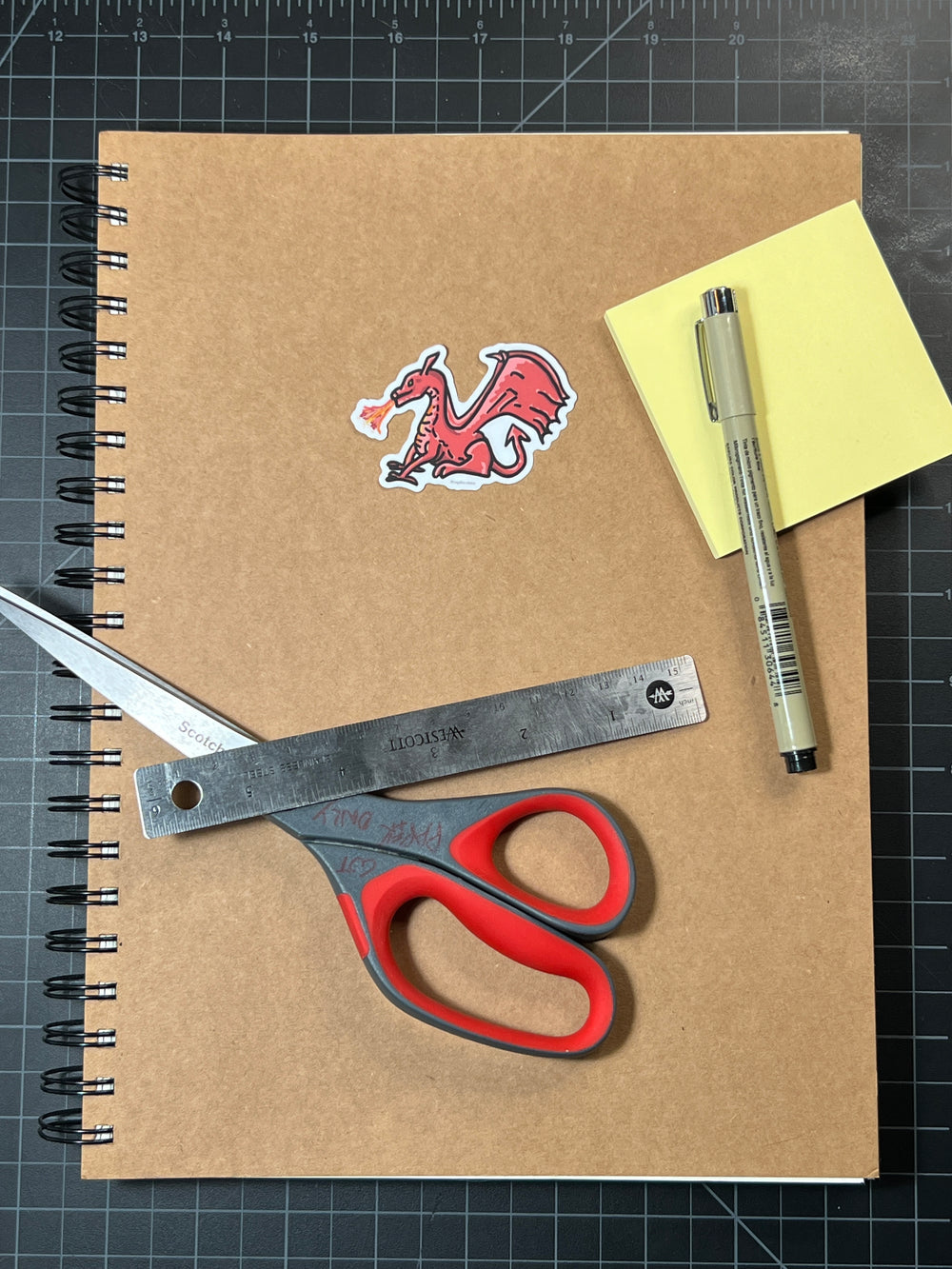 Red Dragon Vinyl Sticker – Matte Fantasy Art (2.5