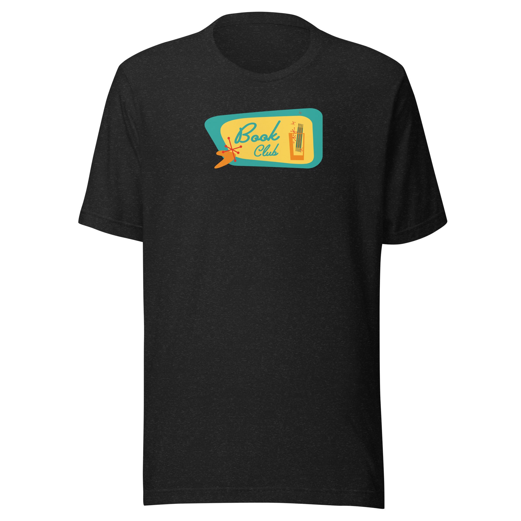 Book Club Mid-Century Modern with drink - Unisex Staple T-Shirt | Bella + Canvas 3001