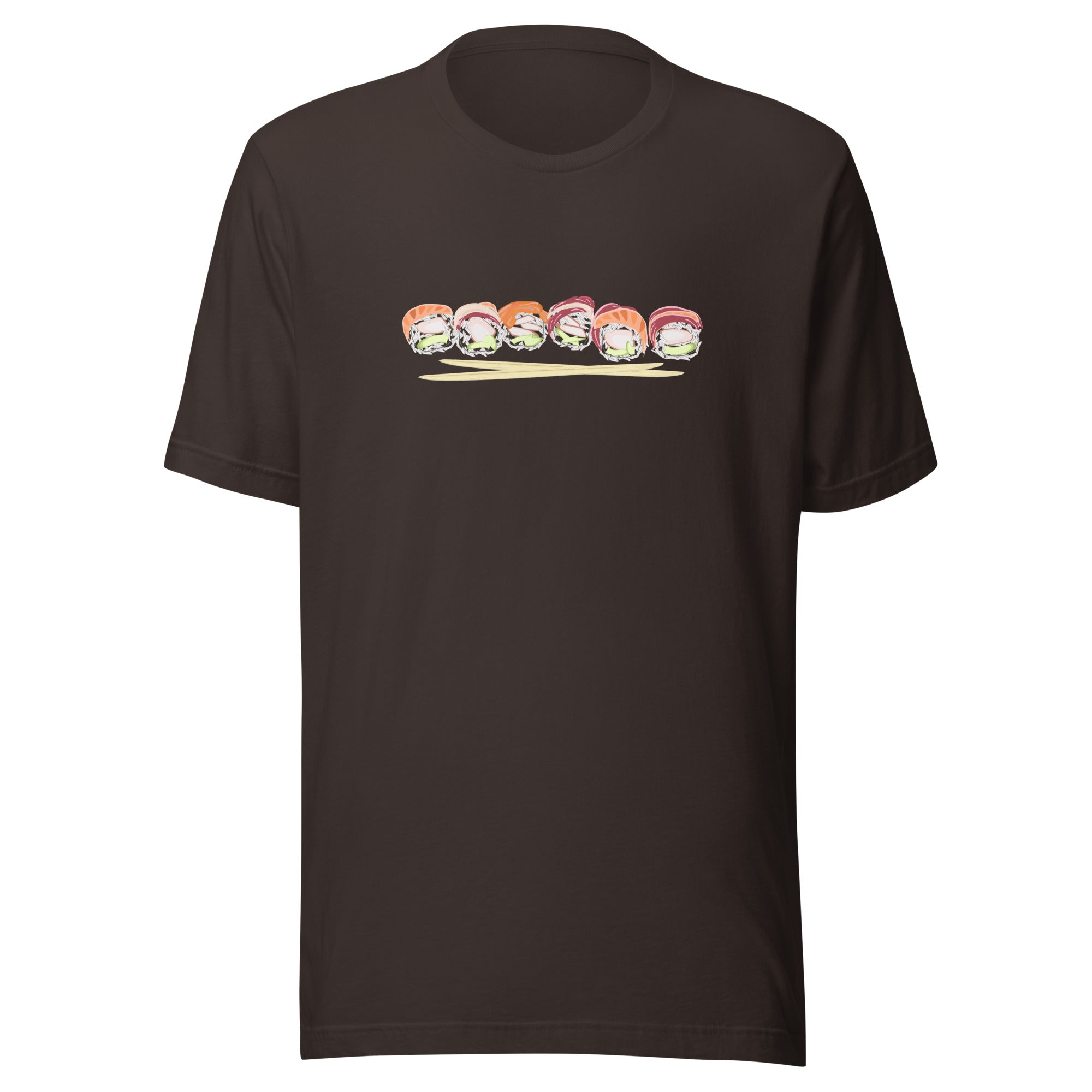 Sushi roll tuna salmon chopsticks - Unisex Staple T-Shirt | Bella + Canvas 3001