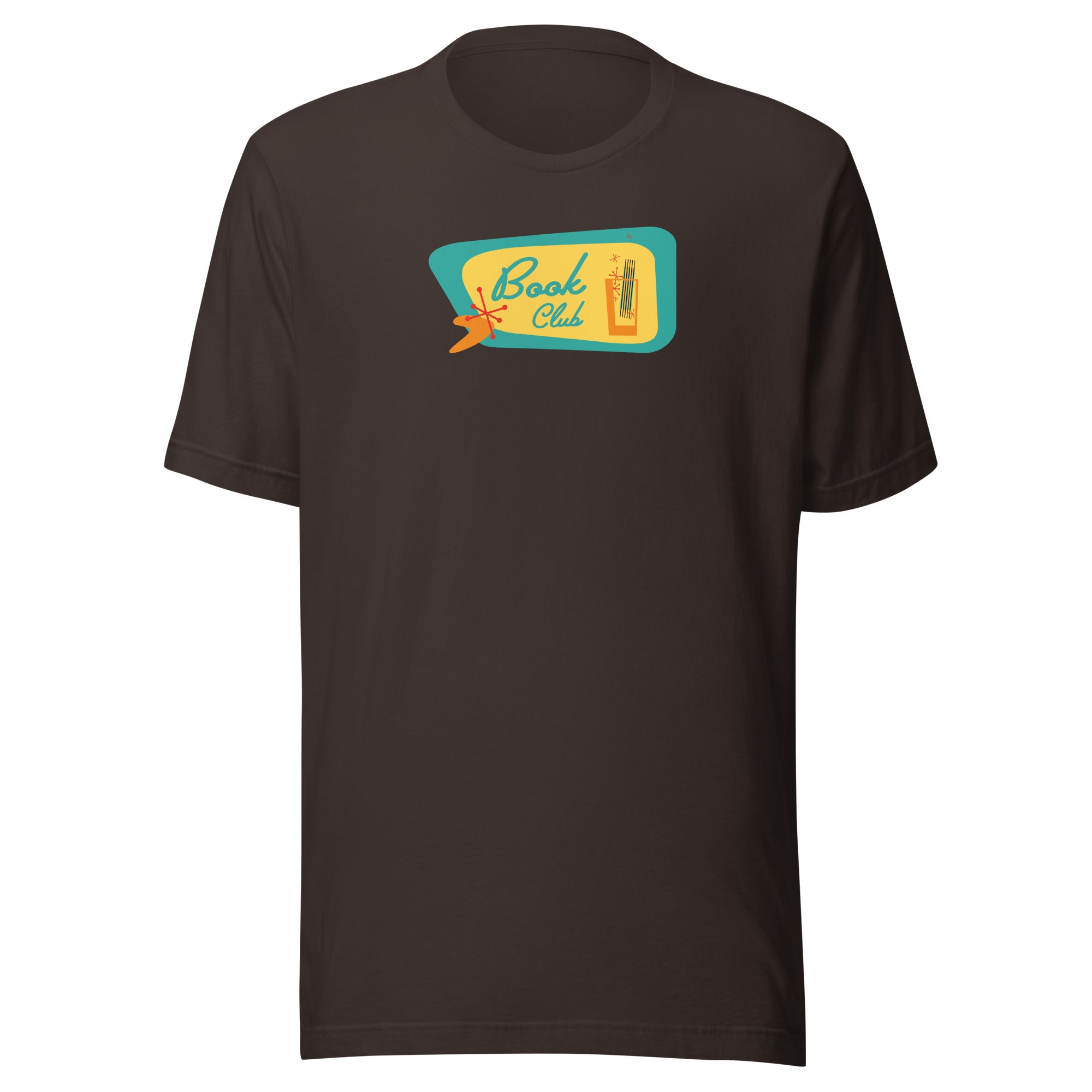 Book Club Mid-Century Modern with drink - Unisex Staple T-Shirt | Bella + Canvas 3001