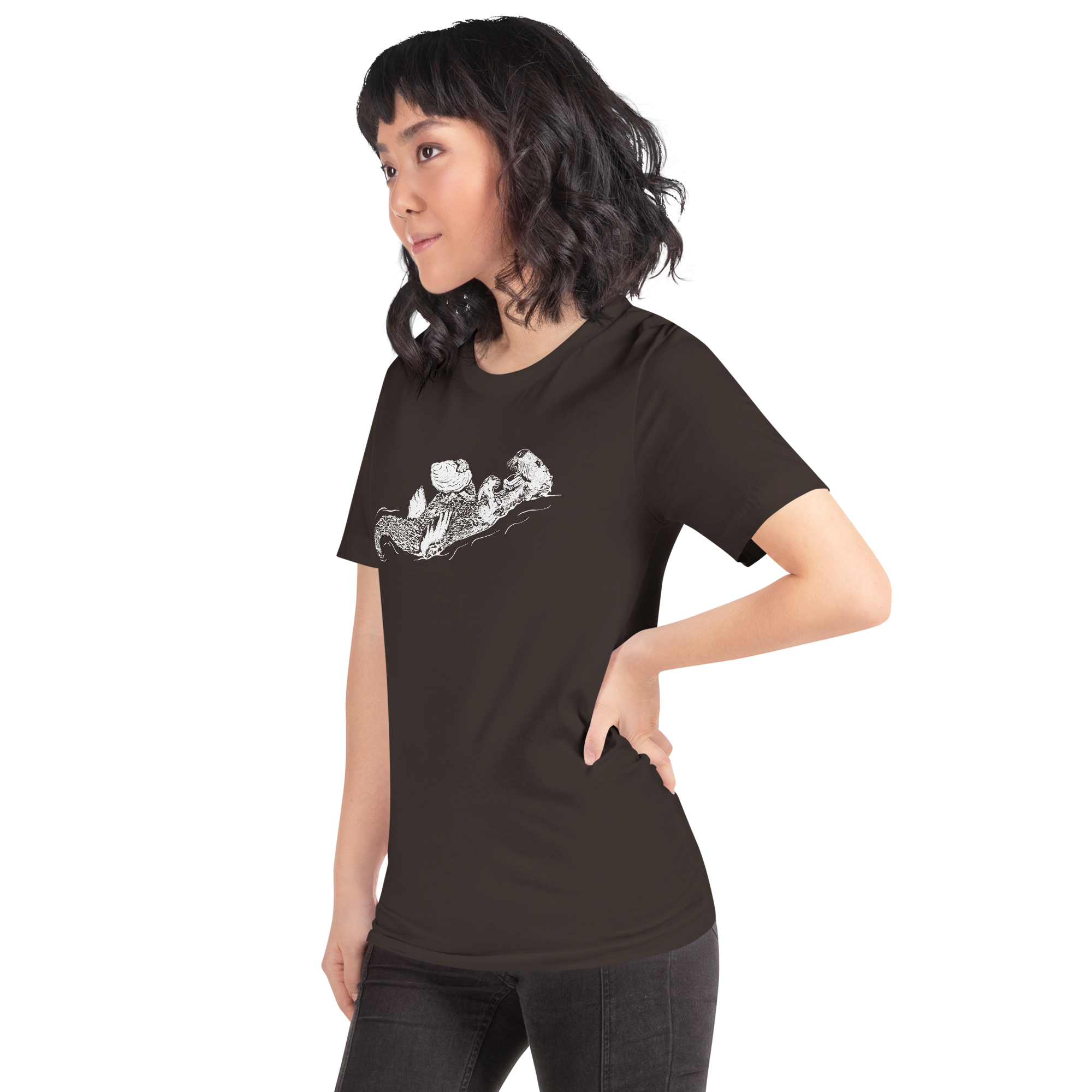 Sea Otter with Oyster - Unisex Staple T-Shirt - Bella + Canvas 3001