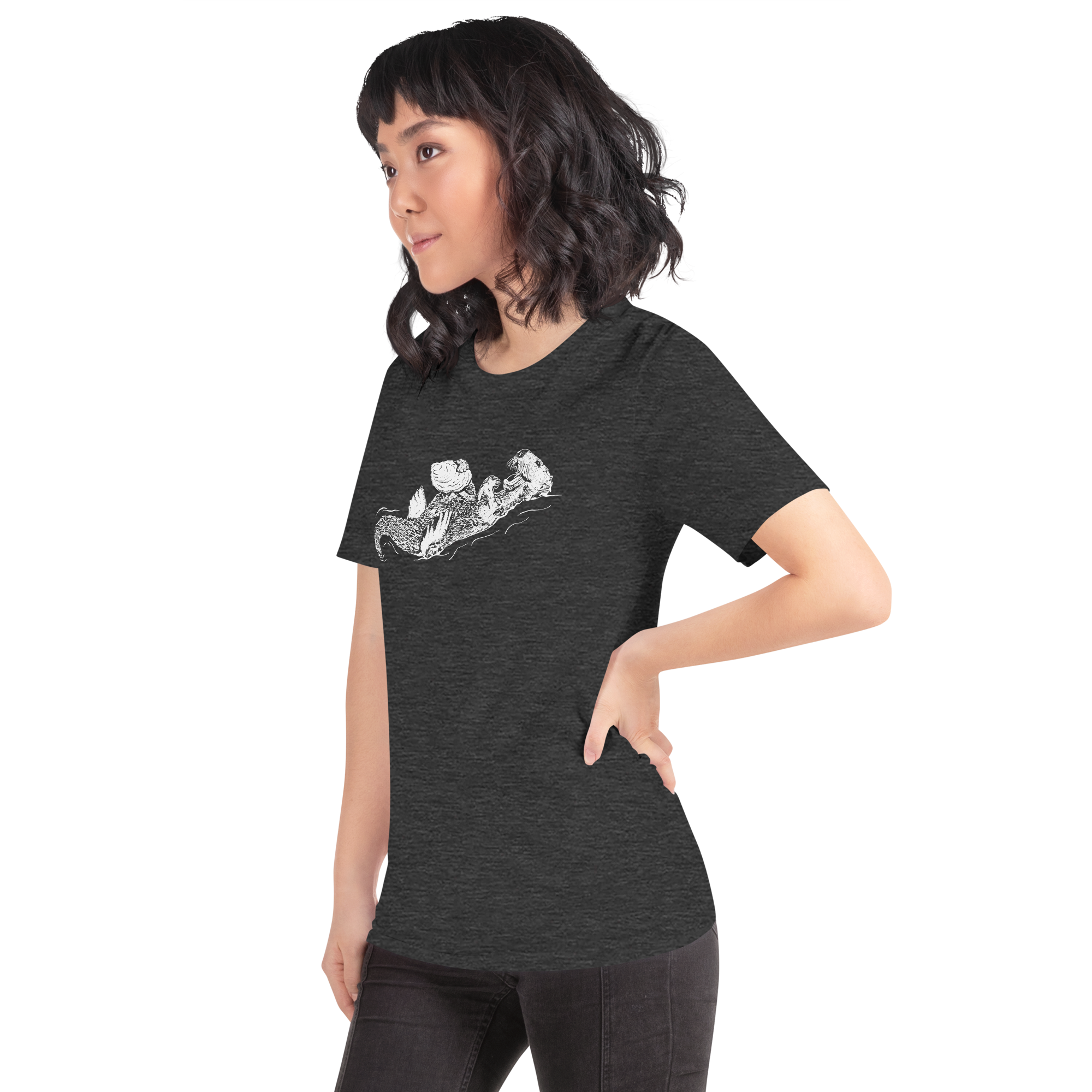 Sea Otter with Oyster - Unisex Staple T-Shirt - Bella + Canvas 3001