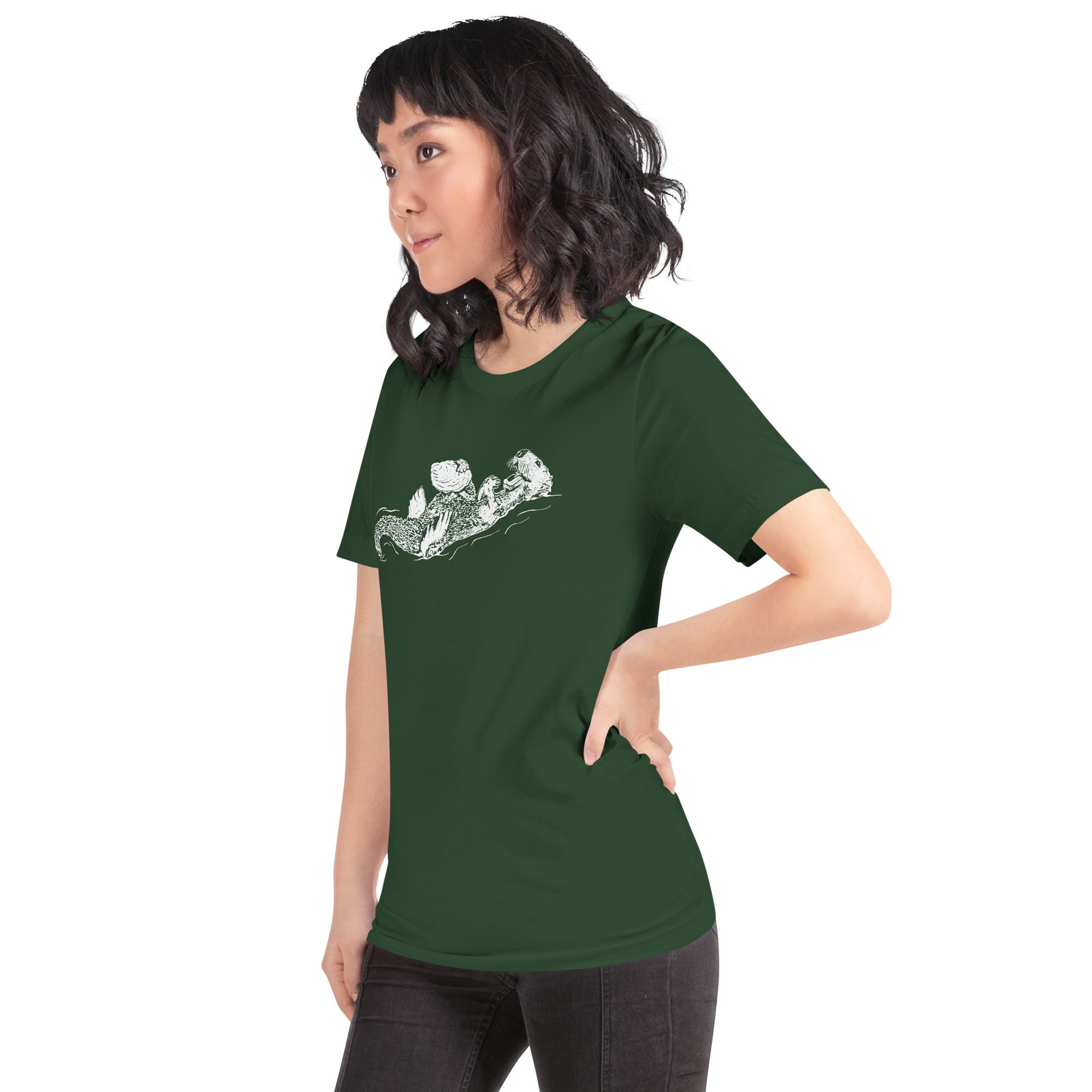 Sea Otter with Oyster - Unisex Staple T-Shirt - Bella + Canvas 3001
