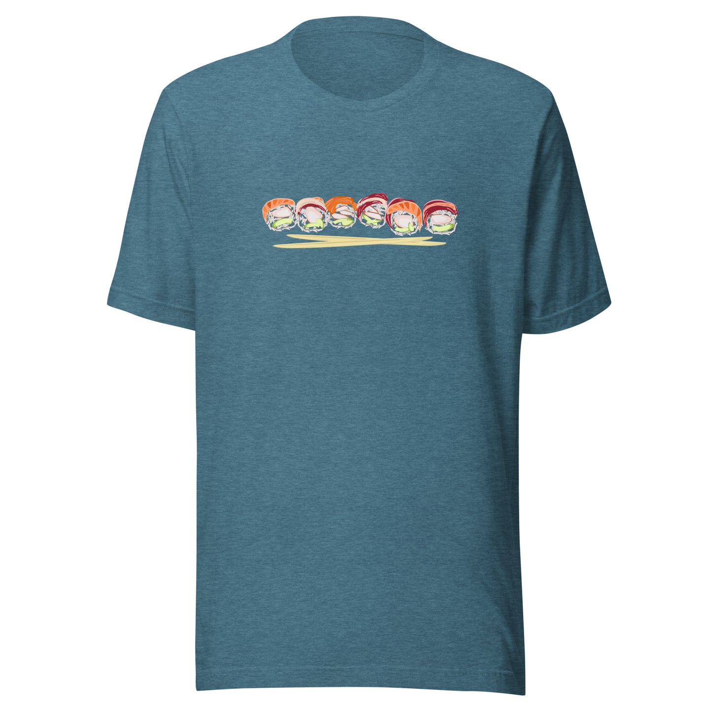 Sushi roll tuna salmon chopsticks - Unisex Staple T-Shirt | Bella + Canvas 3001