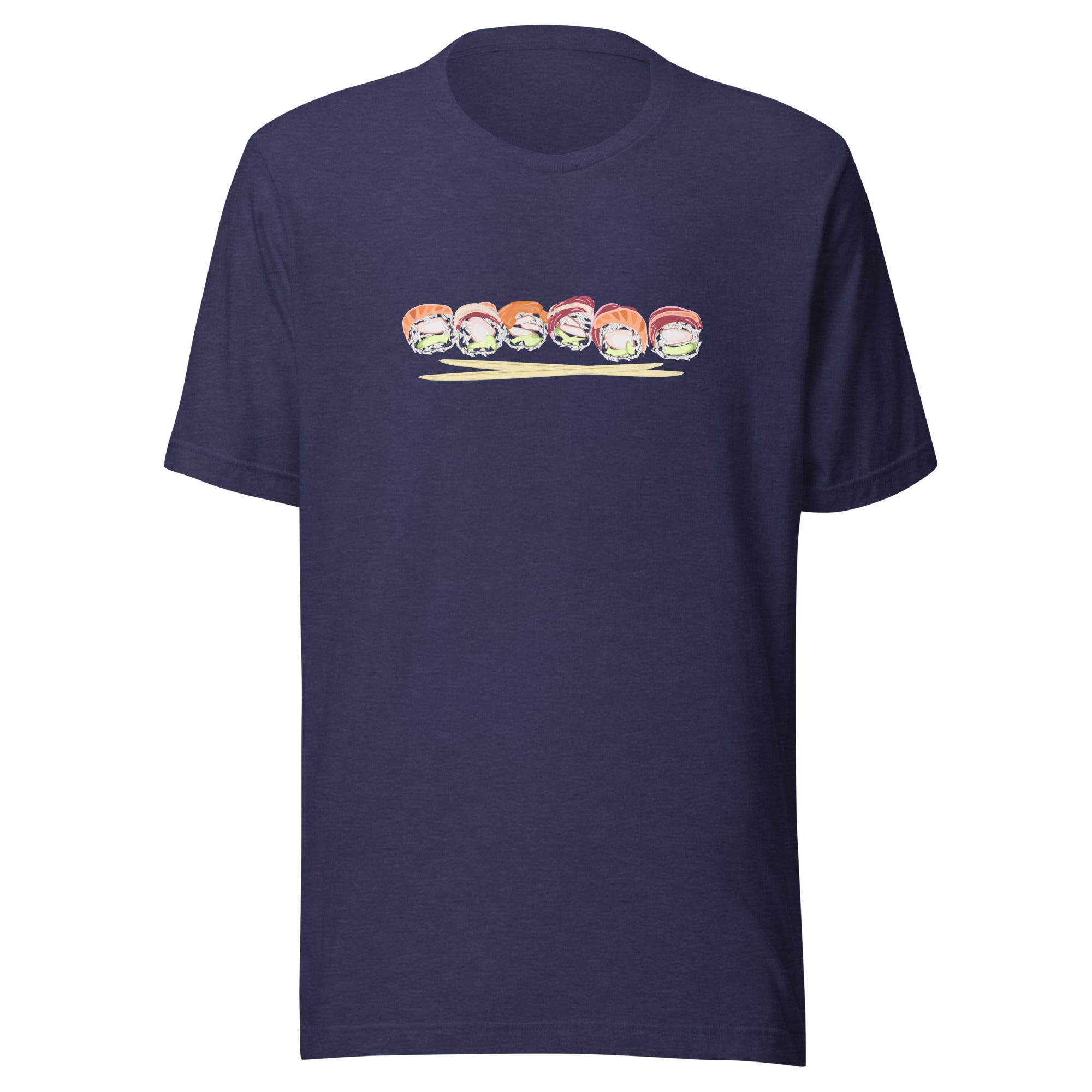 Sushi roll tuna salmon chopsticks - Unisex Staple T-Shirt | Bella + Canvas 3001