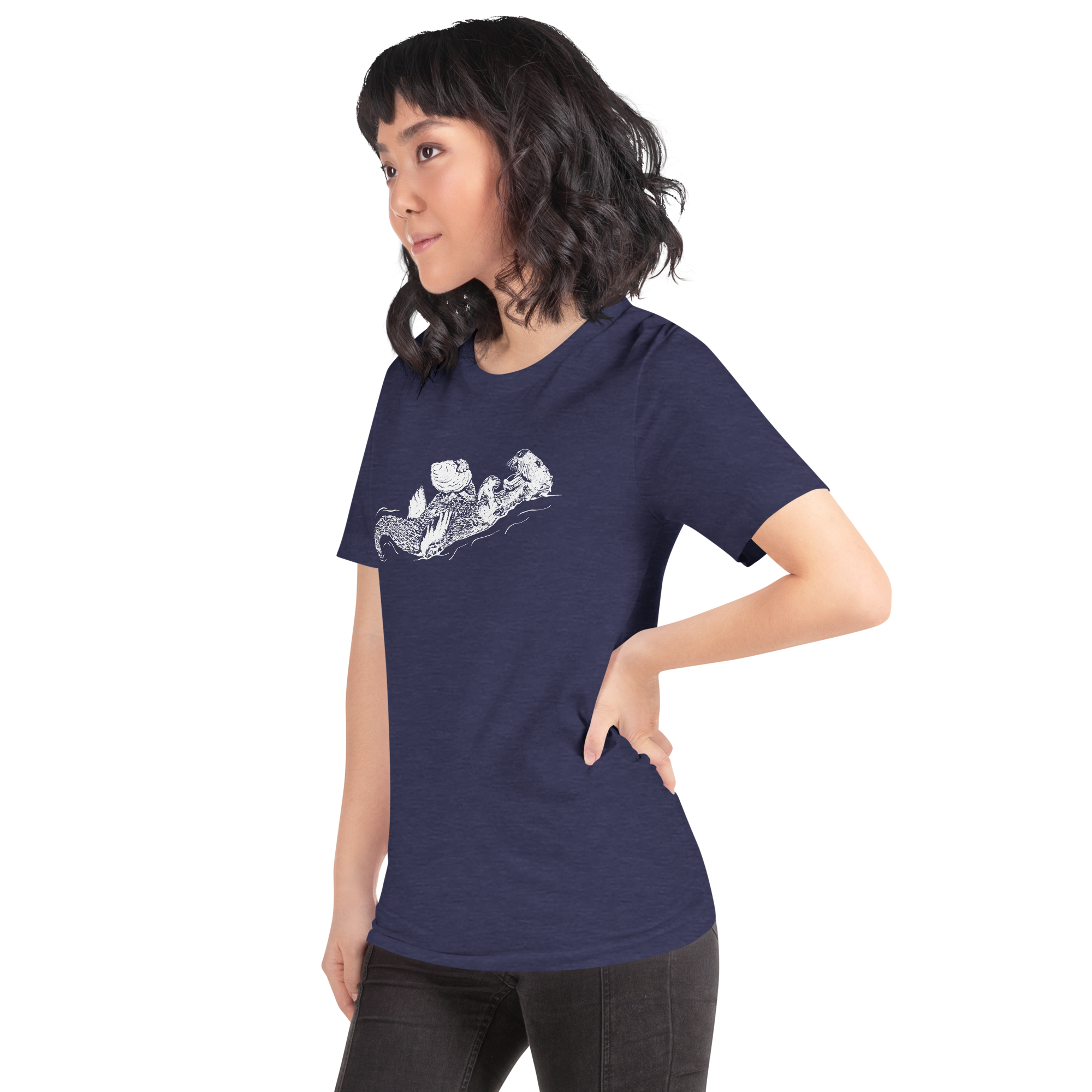 Sea Otter with Oyster - Unisex Staple T-Shirt - Bella + Canvas 3001