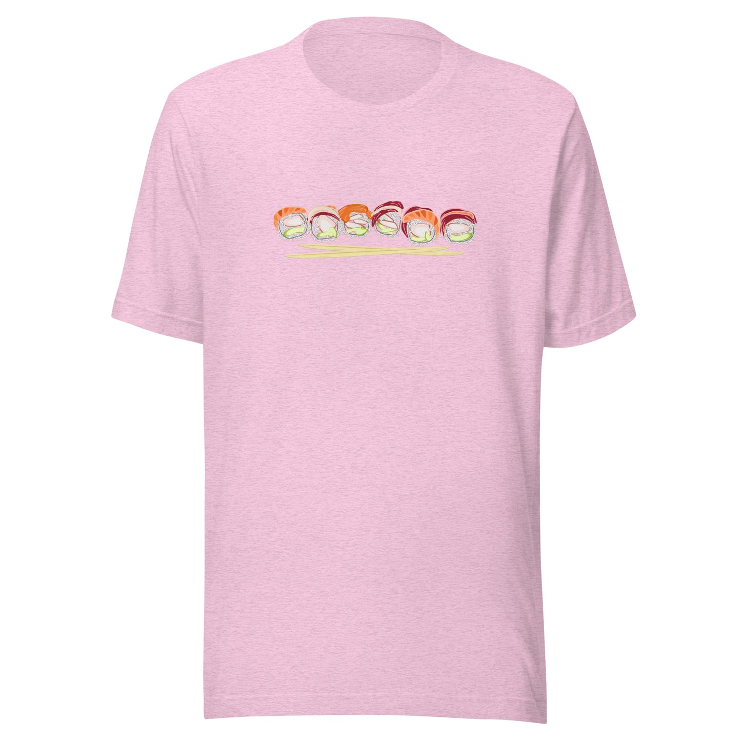 Sushi roll tuna salmon chopsticks - Unisex Staple T-Shirt | Bella + Canvas 3001
