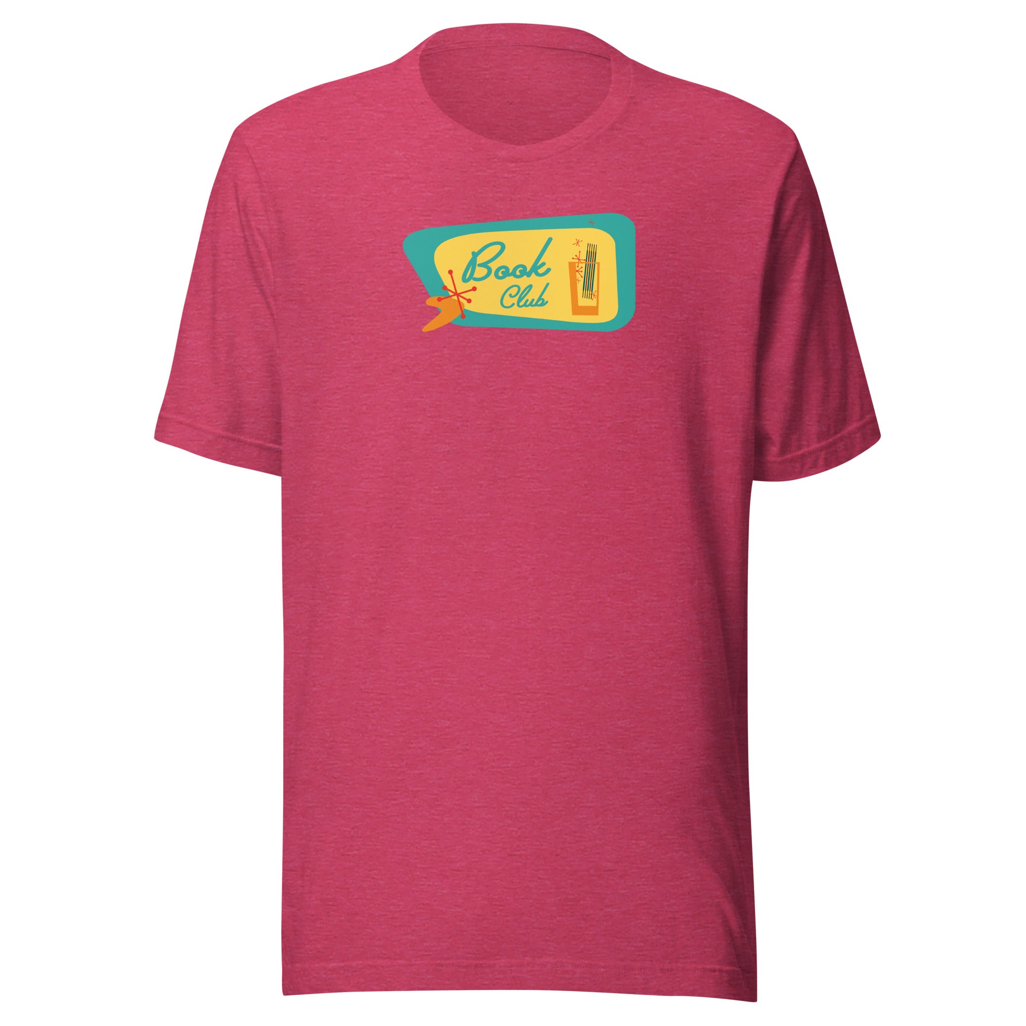 Book Club Mid-Century Modern with drink - Unisex Staple T-Shirt | Bella + Canvas 3001