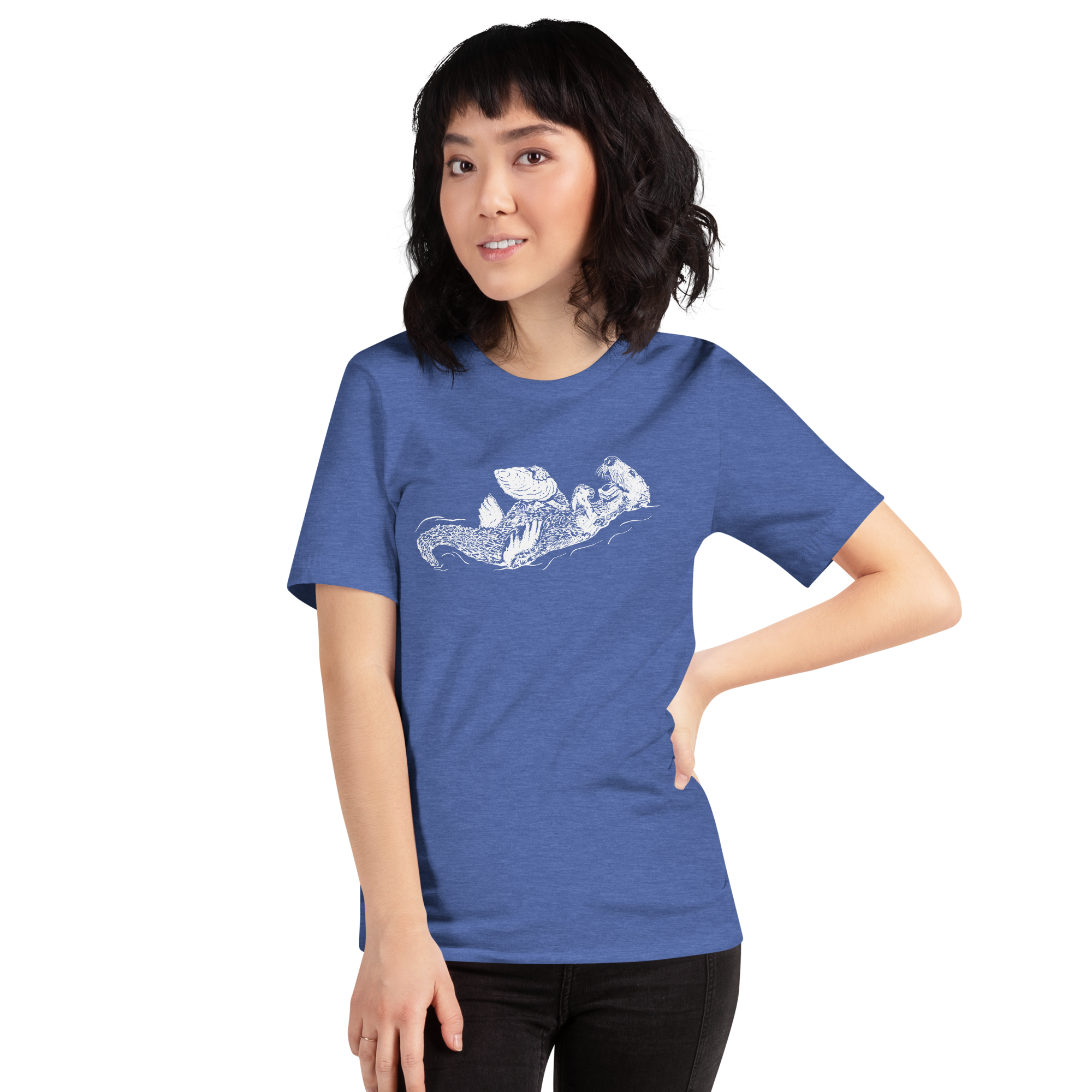 Sea Otter with Oyster - Unisex Staple T-Shirt - Bella + Canvas 3001