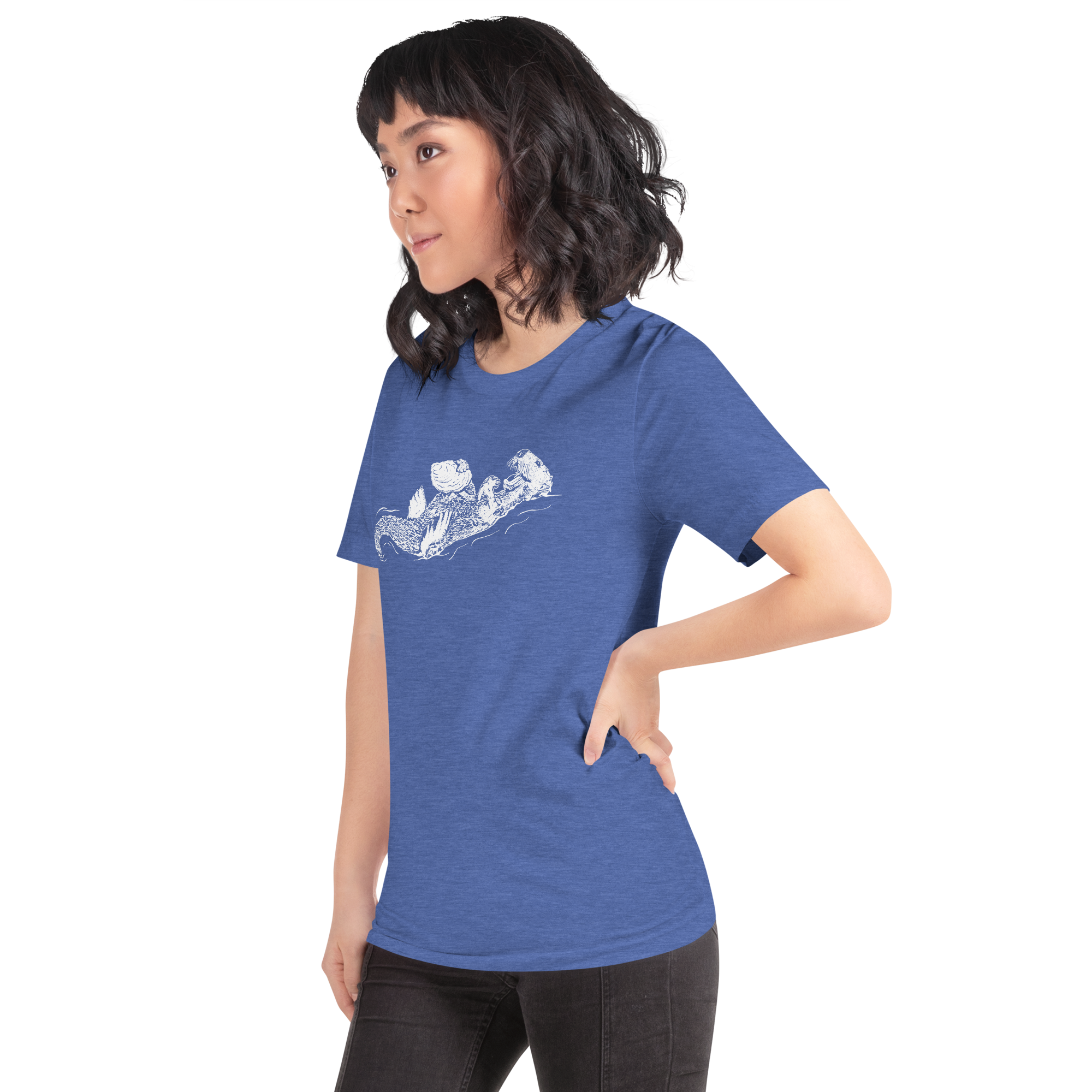 Sea Otter with Oyster - Unisex Staple T-Shirt - Bella + Canvas 3001