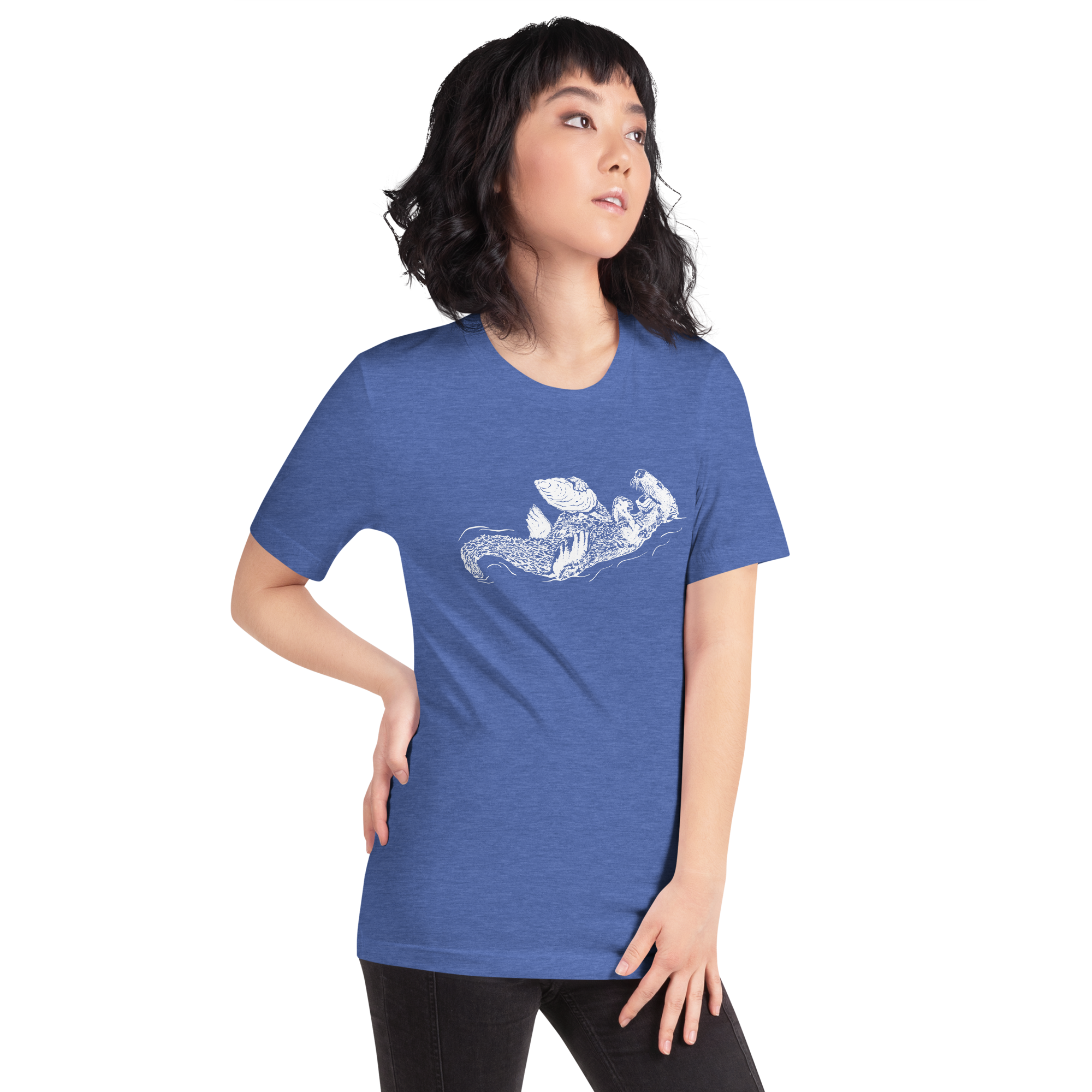 Sea Otter with Oyster - Unisex Staple T-Shirt - Bella + Canvas 3001