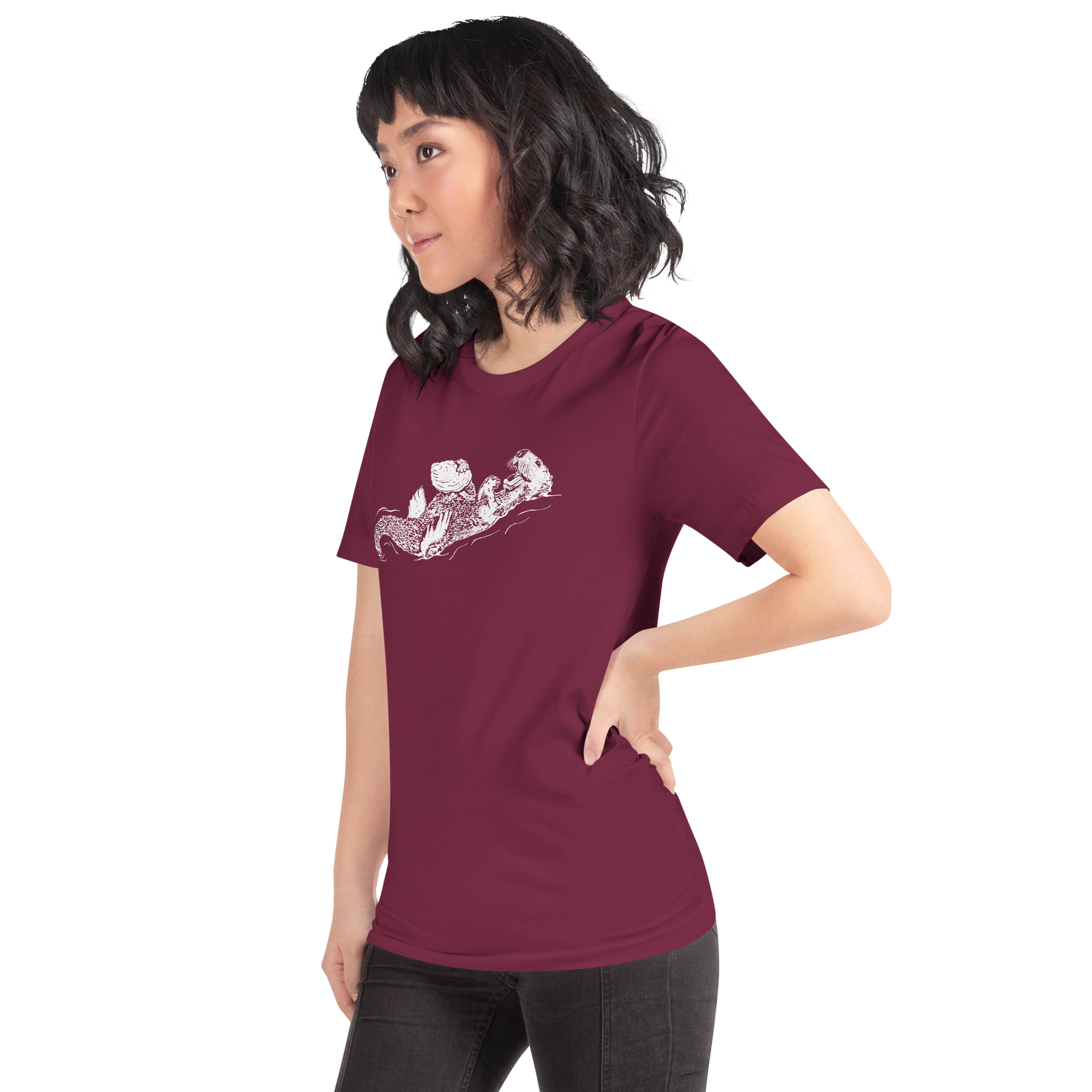 Sea Otter with Oyster - Unisex Staple T-Shirt - Bella + Canvas 3001