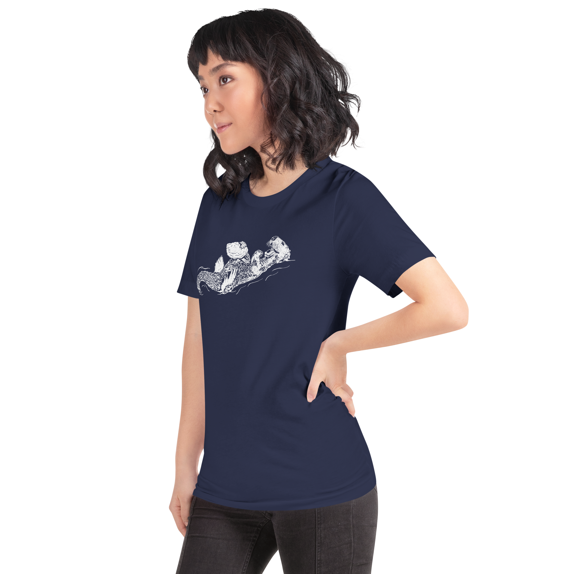 Sea Otter with Oyster - Unisex Staple T-Shirt - Bella + Canvas 3001